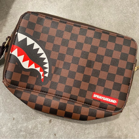Brown Checkered Sharks in Paris Bags Set by Sprayground - Picture 5 of 12